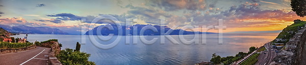 사람없음 JPG 포토 해외이미지 농업 밭 산 샴페인 스위스 시골 식물 양조장 여행 와인 유럽 일몰 자연 파노라마 포도 포도밭 풍경 해외202004 해외포토 호수