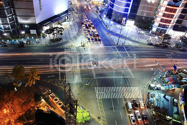 사람없음 JPG 포토 교차로 도시 도심 모션 빌딩 야간 야경 야외 자동차 풍경(경치) 한국