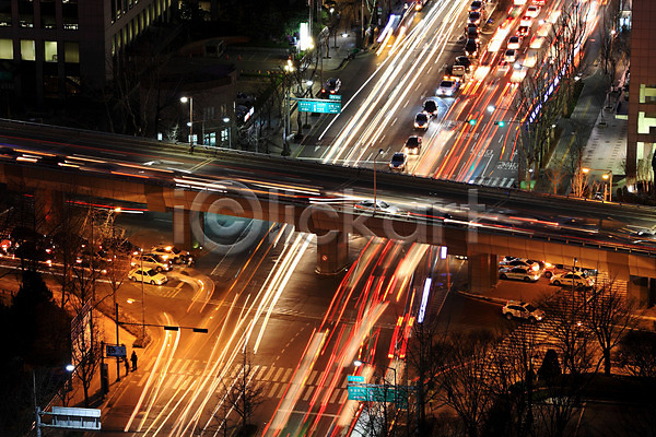 사람없음 JPG 포토 고가도로 도로 도시 도심 모션 빌딩 야간 야경 야외 자동차 풍경(경치) 한국