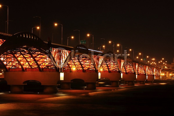 사람없음 JPG 포토 가로등 강 다리(건축물) 도시 아치 야간 야경 야외 조명 풍경(경치) 한강 한국