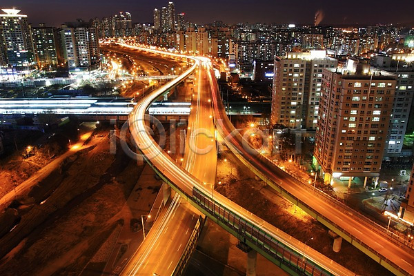 사람없음 JPG 포토 고가도로 도시 도심 빌딩 야간 야경 야외 풍경(경치) 한국