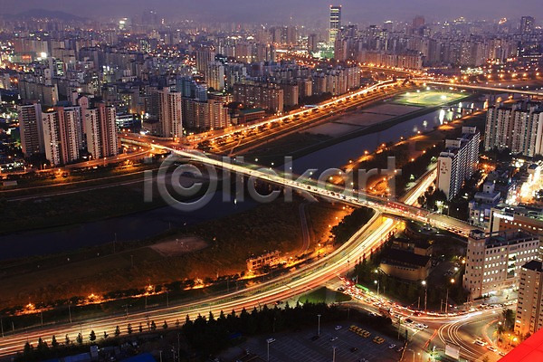 사람없음 JPG 포토 강 다리(건축물) 도시 도심 빌딩 아파트 야간 야경 야외 풍경(경치) 한국