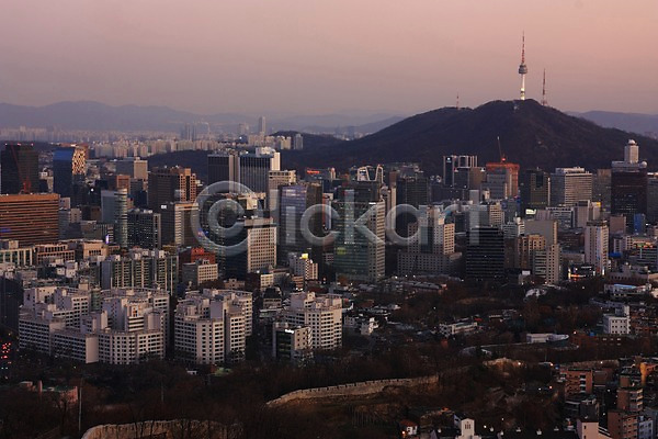 사람없음 JPG 포토 남산 남산타워 노을 도시 도심 빌딩 아파트 야외 주간 풍경(경치) 하늘 한국