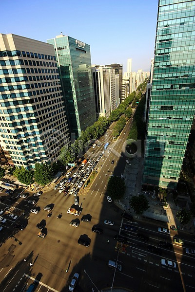 사람없음 JPG 포토 고층빌딩 교차로 도시 도심 빌딩 야외 자동차 주간 풍경(경치) 하늘 한국