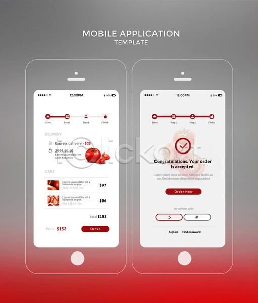사람없음 PSD 모바일템플릿 웹템플릿 템플릿 과일 디자인시안 딸기 모바일 모바일앱 빨간색 소스(음식) 스마트폰 어플리케이션 토마토 홈페이지