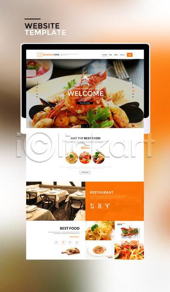 사람없음 PSD 사이트템플릿 웹템플릿 템플릿 마카로니 식당 주황색 태블릿 파스타 해물파스타 호텔 홈페이지 홈페이지시안