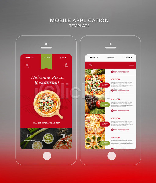 사람없음 PSD 모바일템플릿 웹템플릿 템플릿 과일 다양 디자인시안 모바일 모바일앱 빨간색 스마트폰 식재료 어플리케이션 채소 파 피자 홈페이지