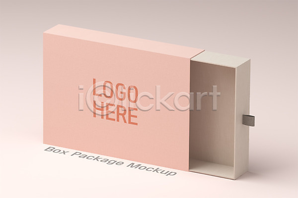 사람없음 3D PSD 디지털합성 편집이미지 목업 분홍색 상자 상품 슬라이드 오픈 패키지 편집