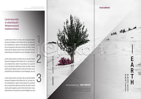 사람없음 AI(파일형식) 템플릿 3단접지 겨울 꽃 나무 눈(날씨) 리플렛 북디자인 북커버 자연 출판디자인 팜플렛 표지 표지디자인