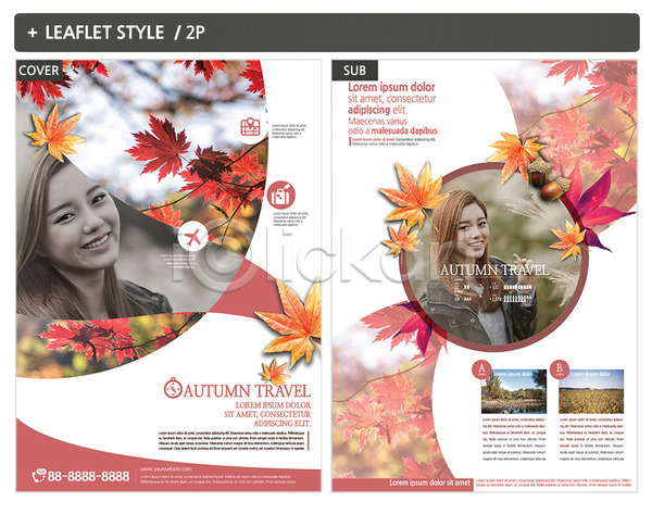 두명 성인 성인여자만 여자 한국인 INDD ZIP 인디자인 전단템플릿 가을(계절) 낙엽 도토리 여행 전단 팜플렛 포스터