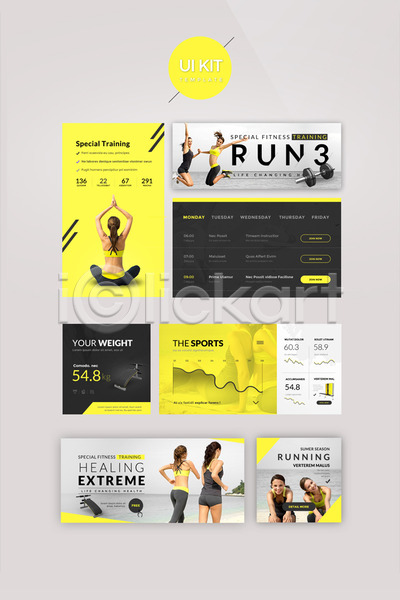 20대 서양인 성인 성인여자만 여러명 여자 PSD 웹템플릿 템플릿 UI UI키트 건강 노란색 달리기 디자인시안 세트 와인잔 요가 운동 점프 해변 홈페이지
