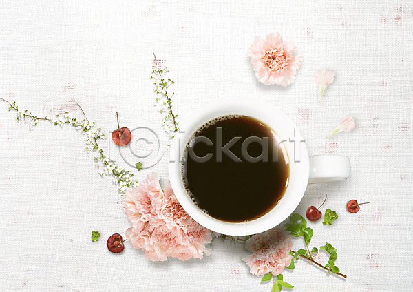 사람없음 PSD 편집이미지 꽃 나뭇가지 열매 찻잔 카네이션 커피 커피잔 편집