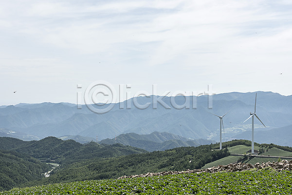 사람없음 JPG 포토 강원도 매봉산 산등성이 태백 풍경(경치) 풍력에너지 하늘 한국