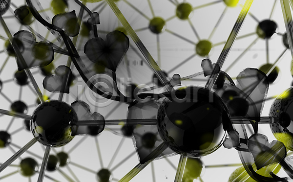 사람없음 3D JPG 포토 해외이미지 DNA 검은색 그래픽 기하학 백그라운드 생물학 선 연결 원자 원형 하트 해외202004 화학