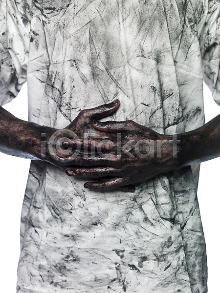 사람없음 JPG 포토 해외이미지 검은색 고립 노동자 무기 셔츠 손 손가락 심볼 어려운 진흙 티셔츠 해부 해외202004 흰배경 흰색