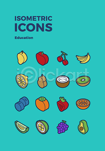 사람없음 AI(파일형식) 아이콘 웹아이콘 감 과일 교육 딸기 레몬 망고 멜론 무화과 바나나 배(과일) 블루베리 사과 세트 아보카도 아이소메트릭 오렌지 체리 코코넛 키위