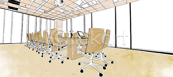사람없음 PSD 일러스트 공간 빔프로젝트 사무실 실내 의자 인테리어 창문 책상 회의실