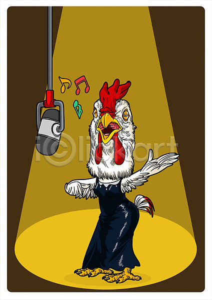 사람없음 PSD 일러스트 가수 노래 닭 동물 동물캐릭터 마이크 스포트라이트 의인화 직업 직업체험 한마리