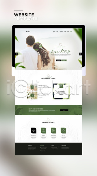 30대 남자 두명 성인 성인만 여자 한국인 PSD 사이트템플릿 웹템플릿 템플릿 결혼 기댐 신랑 신부(웨딩) 초록색 태블릿 홈페이지 홈페이지시안