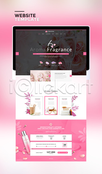 사람없음 PSD 사이트템플릿 웹템플릿 템플릿 꽃 꽃잎 분홍색 뷰티 태블릿 홈페이지 홈페이지시안 화장품