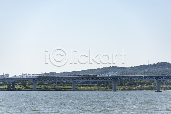 사람없음 JPG 포토 강 나무 다리(건축물) 마곡철교 서울 야외 전철 주간 풍경(경치) 하늘 한강