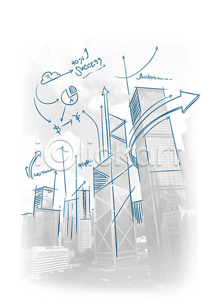 사람없음 AI(파일형식) 포토일러 그래프 도시 비즈니스 빌딩 화살표