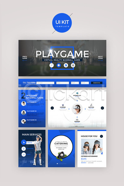 20대 남자 성인 성인만 여러명 여자 한국인 PSD 웹템플릿 템플릿 UI UI키트 VR기기 가상현실 게임 디자인시안 야구 야구공 야구글러브 오큘러스 파란색 홈페이지