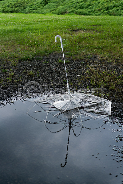 사람없음 JPG 포토 물그림자 야외 우산 웅덩이 잔디 주간 풍경(경치)