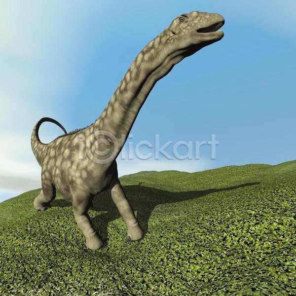 사람없음 3D JPG 해외이미지 공룡 그래픽 초록색 하늘 한마리 해외202004