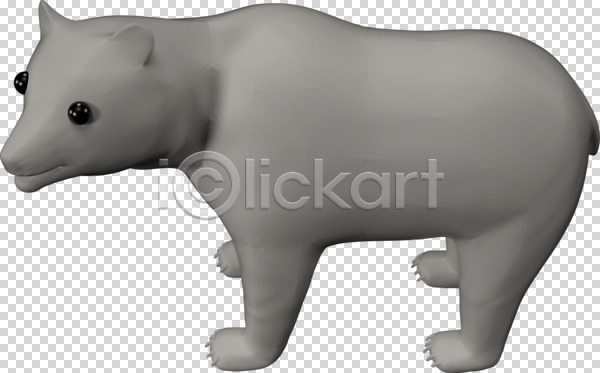 사람없음 3D PNG 디지털합성 편집이미지 3D소스 곰 한마리