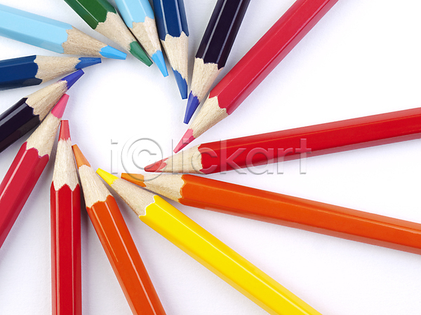 사람없음 JPG 포토 해외이미지 노란색 디자인 배열 빨간색 색연필 스펙트럼 연필 초록색 컬러풀 크레파스 파란색 해외202004