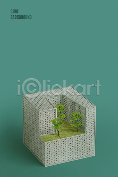 사람없음 3D PSD 디지털합성 입체 편집이미지 3D소스 건축물 나무 도형 백그라운드 사각형 입체도형 정사각형 큐브
