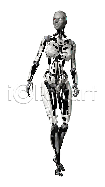 미래 사람 사람없음 여자 JPG 포토 해외이미지 걷기 고립 공상 과학 기계 로봇 바둑 백그라운드 사이버 안드로이드 지능 컴퓨터 해외202004 흰색