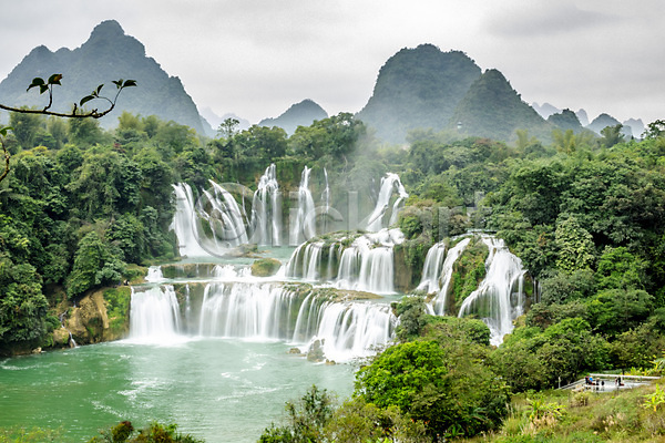 사람없음 JPG 포토 해외이미지 강 꽃 물 베트남 산 야외 자연 중국 지역 폭포 풍경(경치) 하늘 해외202004