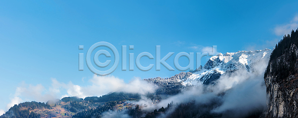 사람없음 JPG 포토 해외이미지 계곡 구름(자연) 나무 마을 빙하 산 샬레 숲 스위스 안개 알프스 야외 얇은 언덕 여름(계절) 유럽 자연 주택 파노라마 파란색 폭포 풍경(경치) 하늘 해외202004 휴가 흰색
