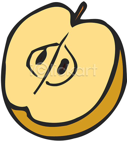 사람없음 EPS 아이콘 과일 배(과일) 사과(과일) 사과반쪽 식물 열매 오브젝트 클립아트