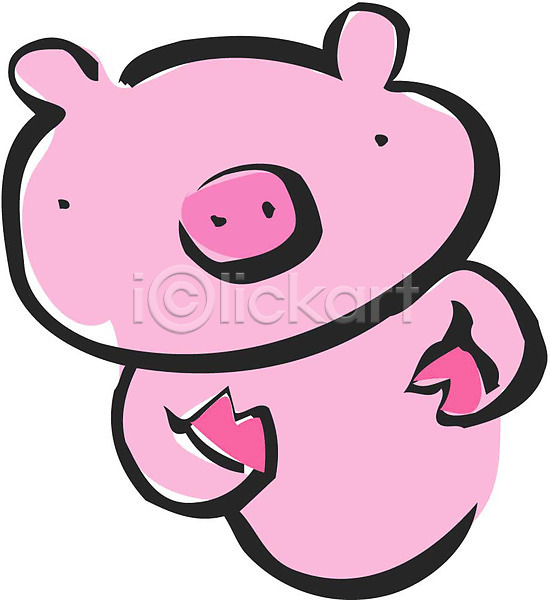 사람없음 EPS 아이콘 동물 돼지 돼지띠 십이지신 운세 육지동물 척추동물 캐릭터 클립아트 포유류