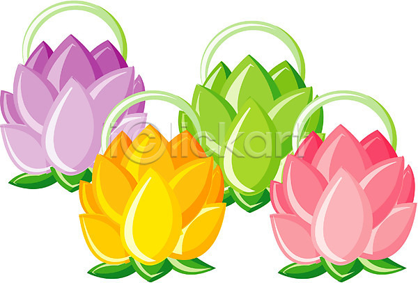 사람없음 EPS 아이콘 꽃 불교 식물 여름꽃 연꽃(꽃) 연등 오브젝트 자연 종교