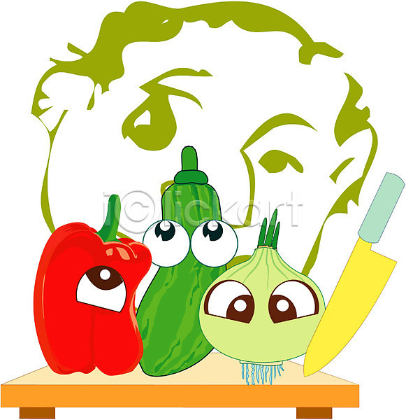 사람없음 EPS 일러스트 도마(주방용품) 식물 식재료 식칼 양파 음식캐릭터 채소 채소캐릭터 칼 캐릭터 클립아트 피망 호박