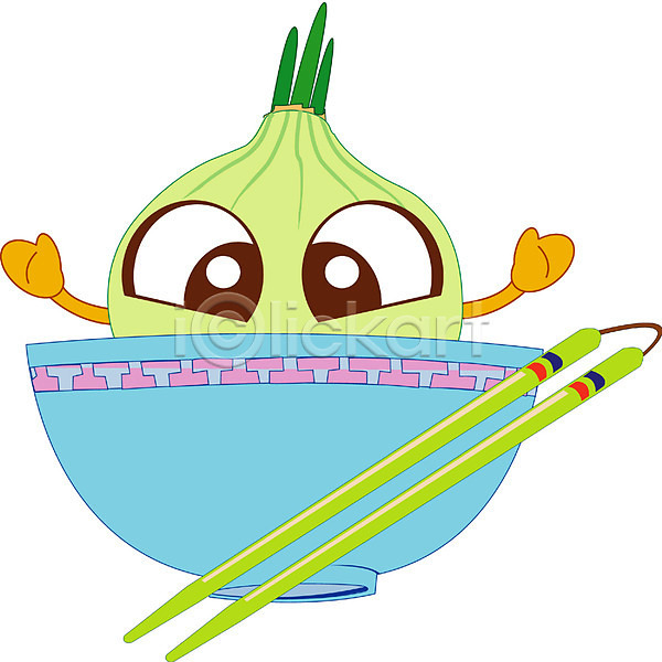 사람없음 EPS 일러스트 그릇 식물 식재료 양파 음식캐릭터 접시 젓가락 채소 채소캐릭터 캐릭터 클립아트 프라이팬