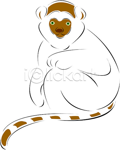 사람없음 EPS 아이콘 동물 야생동물 여우원숭이 원숭이 육지동물 척추동물 클립아트 포유류 한마리