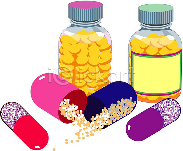 사람없음 EPS 일러스트 먹는약 알약 약 약병 오브젝트 의료용품 의학 치료 클립아트