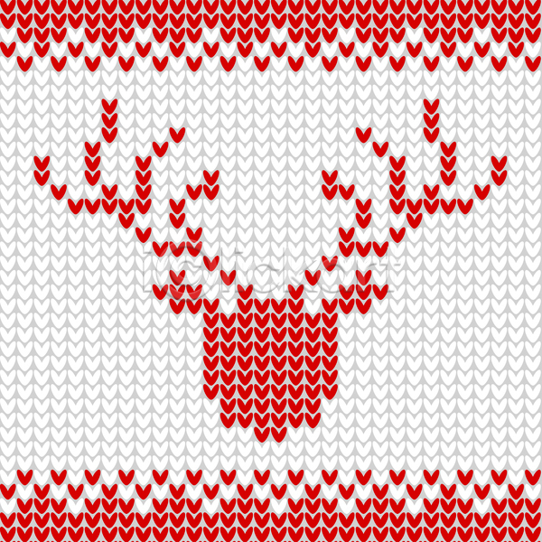 따뜻함 사람없음 JPG 일러스트 포토 해외이미지 디자인 뜨개질 백그라운드 빨간색 사슴 순록 직물 질감 크리스마스 해외202004 흰색