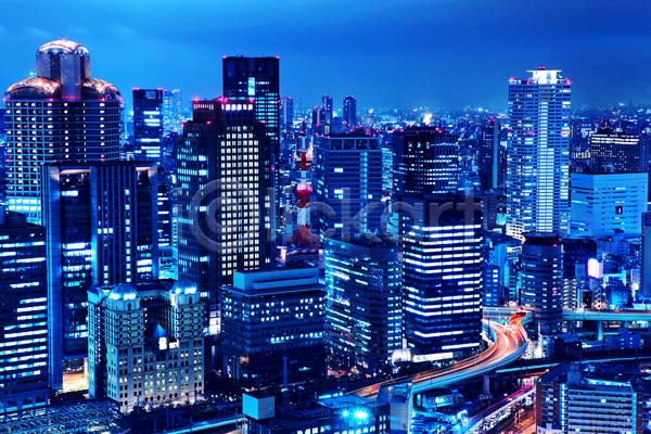 사람없음 JPG 포토 해외이미지 건물 대도시 도시 도시풍경 도심 야간 야경 야외 오사카 일본 풍경(경치) 해외202004