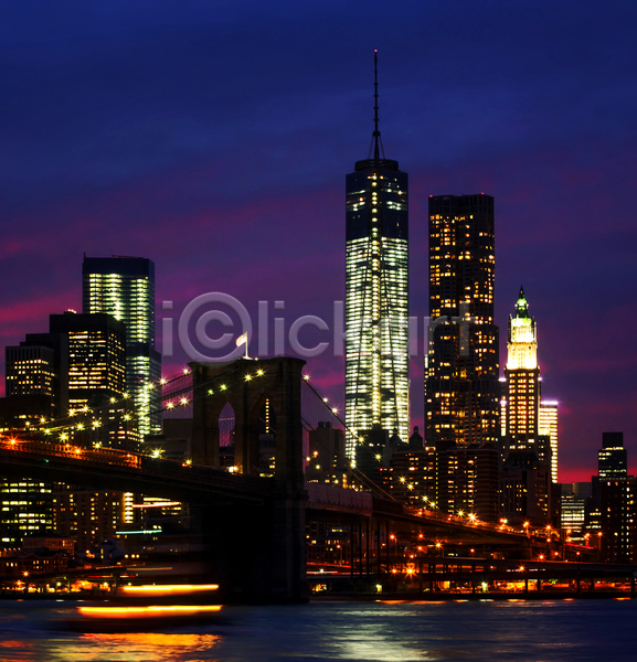 자유 사람없음 JPG 포토 해외이미지 건물 고층빌딩 대도시 도시 도시풍경 도심 맨해튼 미국 브루클린 야간 야경 야외 풍경(경치) 해외202004