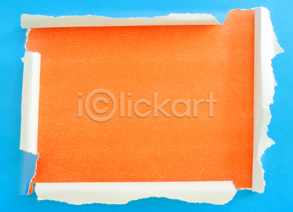 사람없음 JPG 포토 하이앵글 해외이미지 백그라운드 색종이 주황색 찢어짐 카피스페이스 하늘색 해외202004