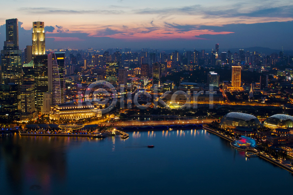 사람없음 JPG 포토 해외이미지 강 건물 도시 도시풍경 도심 싱가폴 야경 야외 전경 풍경(경치) 하늘 해외202004