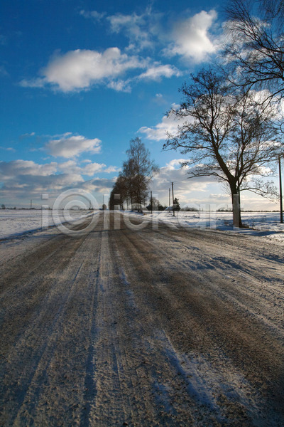 추위 사람없음 JPG 포토 해외이미지 겨울 고속도로 구름(자연) 나무 도로 수평선 얼음 파란색 해외202004