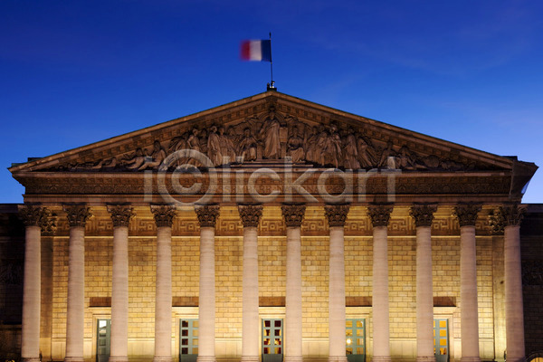 사람없음 JPG 포토 해외이미지 건축양식 국회의사당 궁전 빛 야간 야외 파리(프랑스) 풍경(경치) 프랑스 해외202004