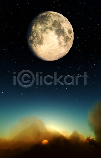 사람없음 JPG 포토 해외이미지 달 별 보름달 야간 야외 풍경(경치) 하늘 해외202004